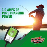 Interstate Batteries Automatic Battery Charger 12V 1.0 Amp (SLA/AGM) Sealed Lead Acid Trickle Charger Maintainer (920005) Pack of 2